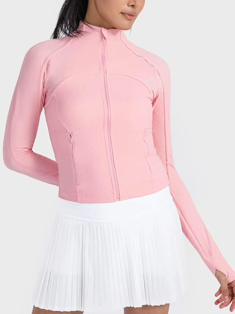 Zip-Up Long Sleeve Sports Jacket, image 2