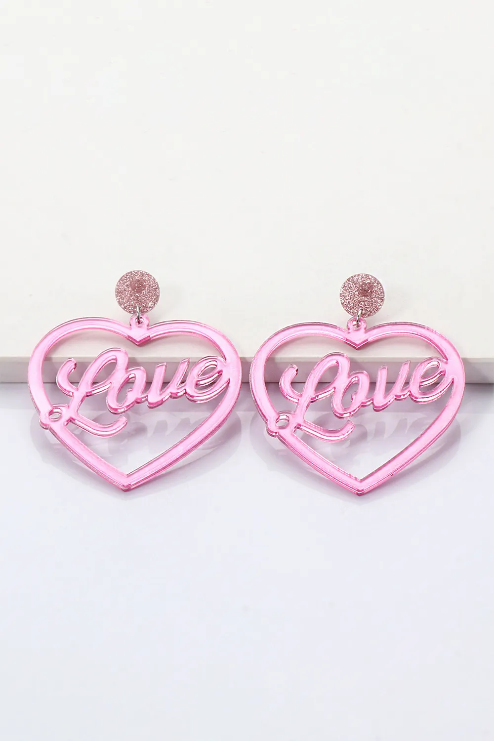 Heart Shape Acrylic Dangle Earrings, image 4