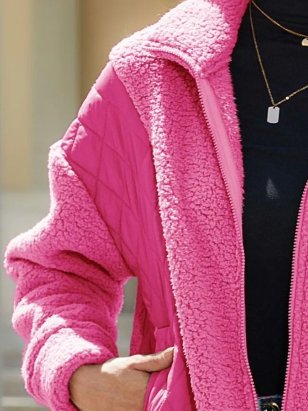 Zip-Up Collared Neck Jacket, image 3