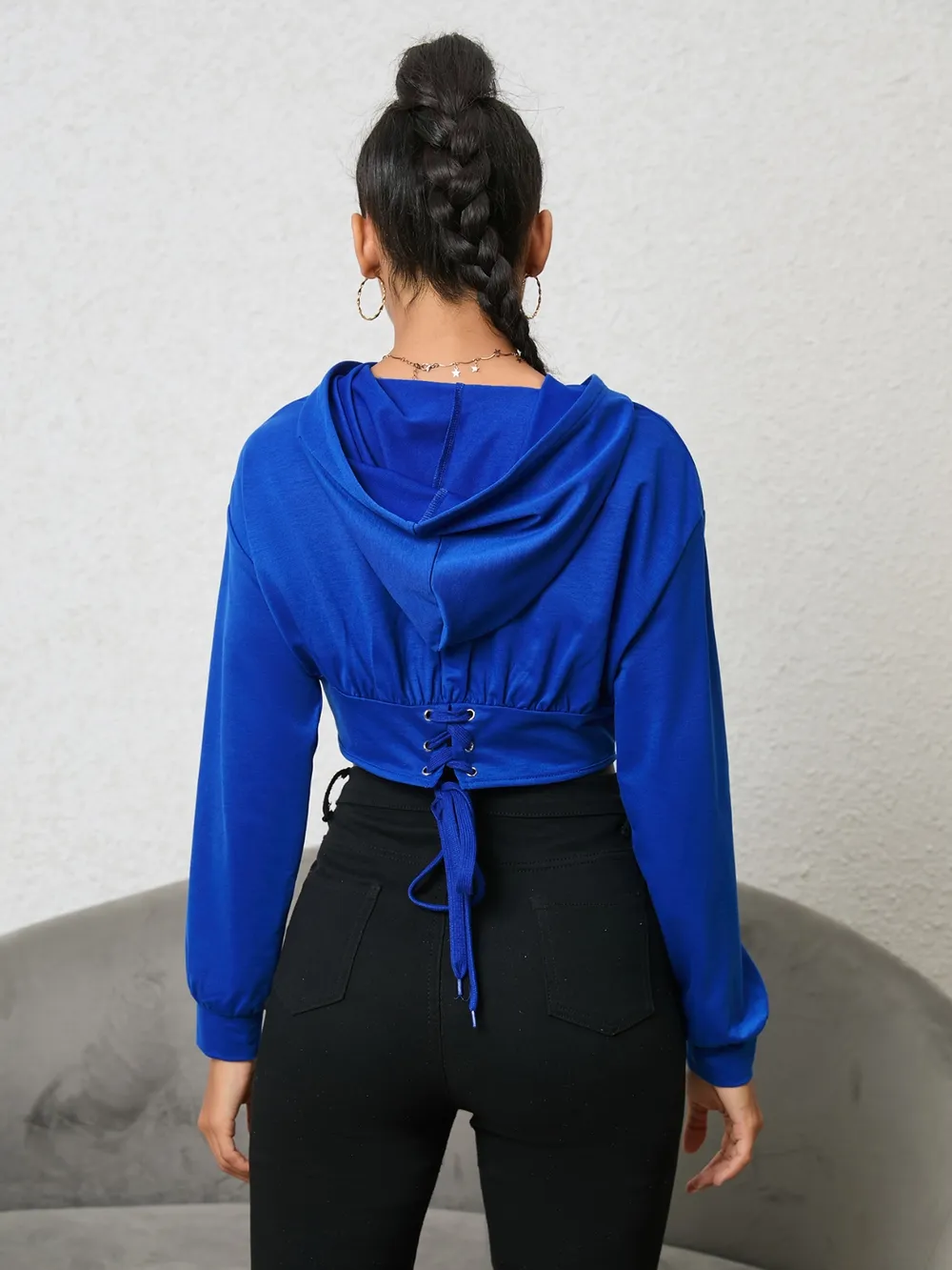 Long Sleeve Drawstring Hoodie, image 3