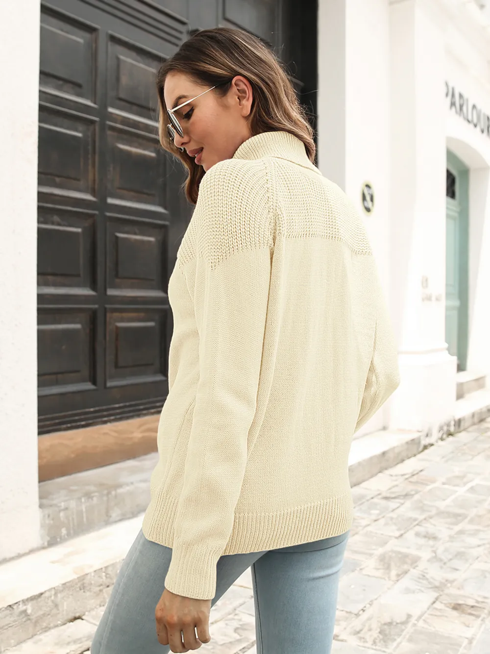 Turtleneck Raglan Sleeve Sweater, image 6