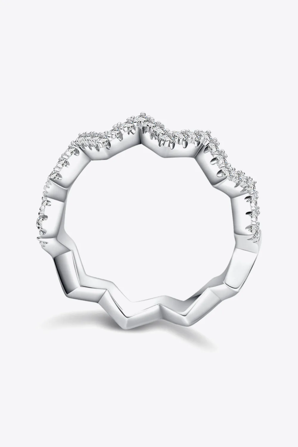 Moissanite Wavy Band Ring, image 2