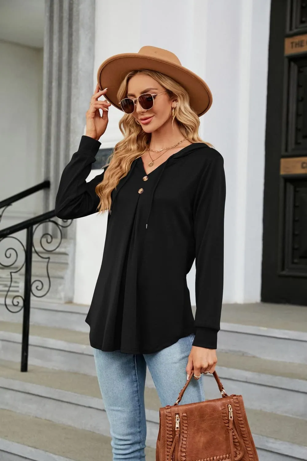 Long Sleeve Hooded Blouse, image 14