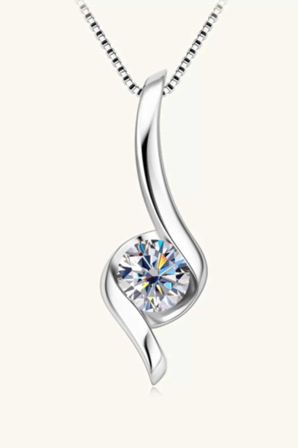 1 Carat Moissanite 925 Sterling Silver Necklace, image 3