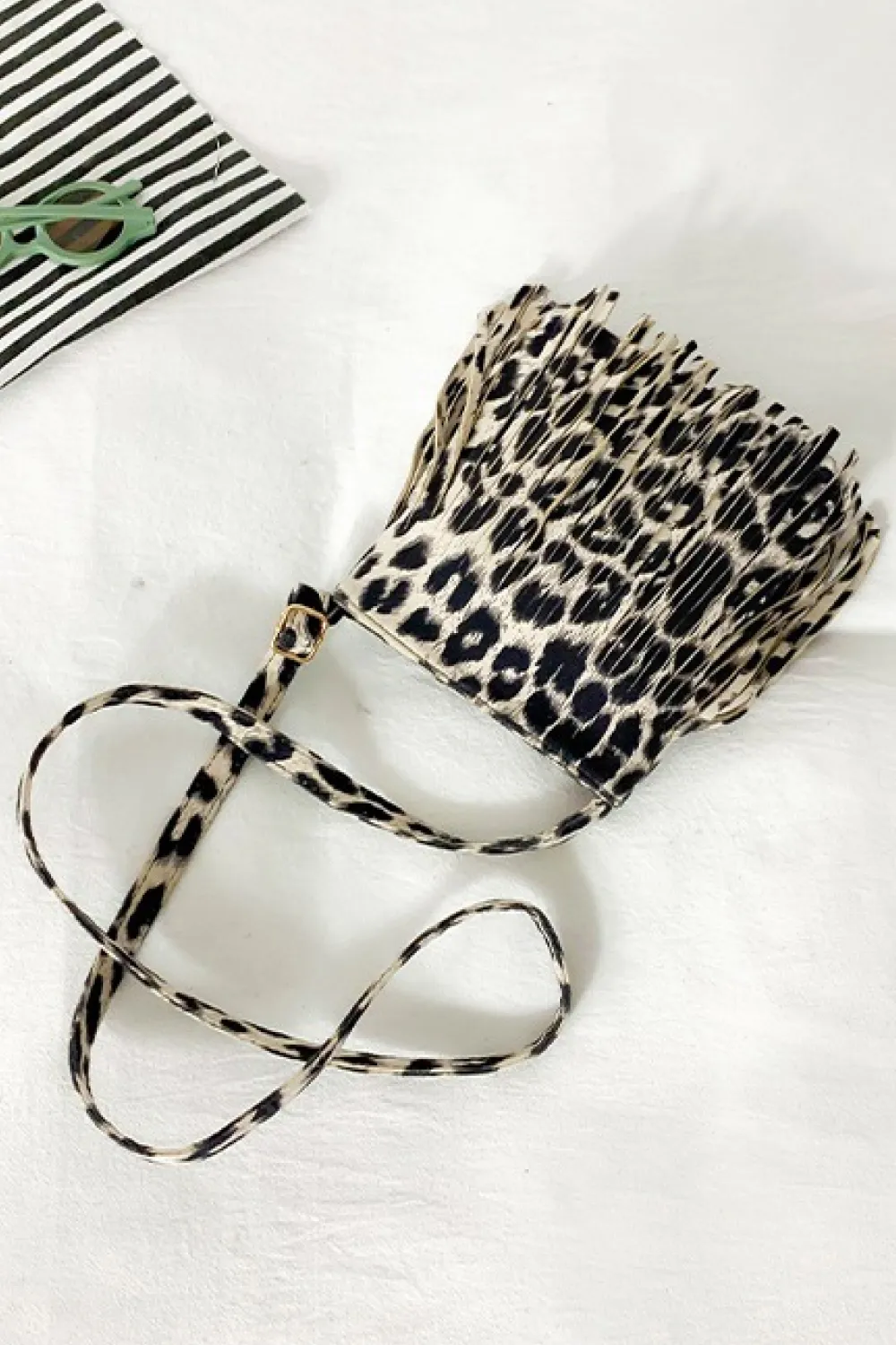 PU Leather Crossbody Bag with Fringe, image 4