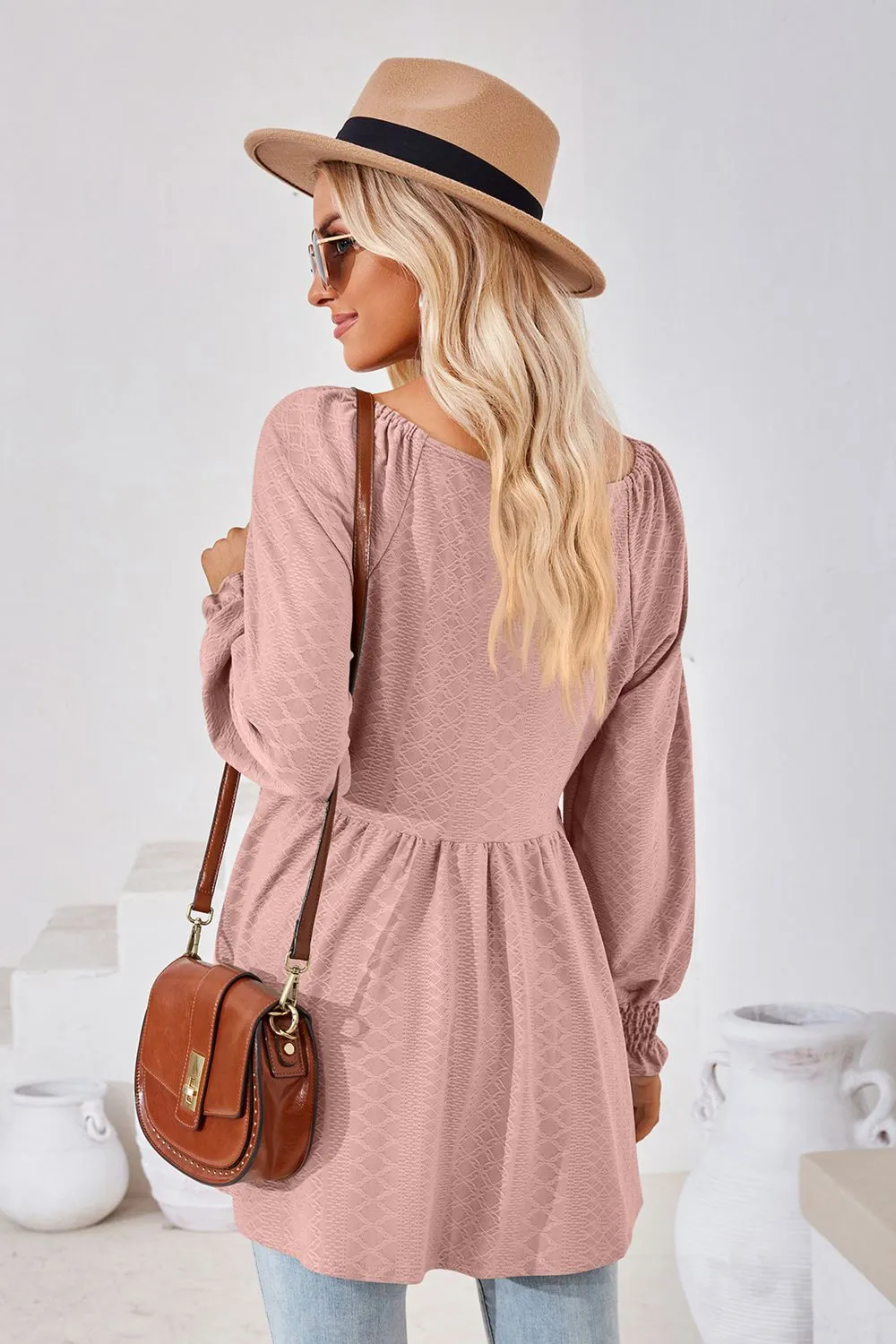 V-Neck Lantern Sleeve Blouse, image 13