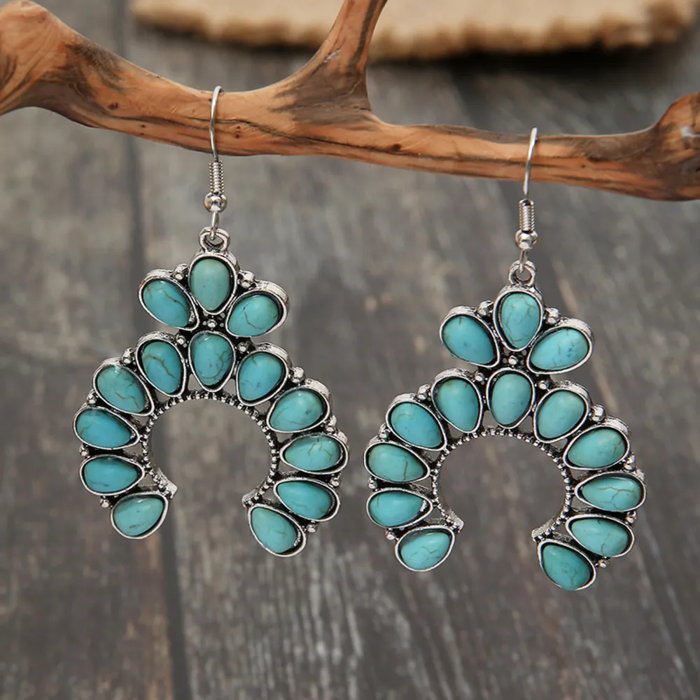 Artificial Turquoise Drop Earrings, image 4