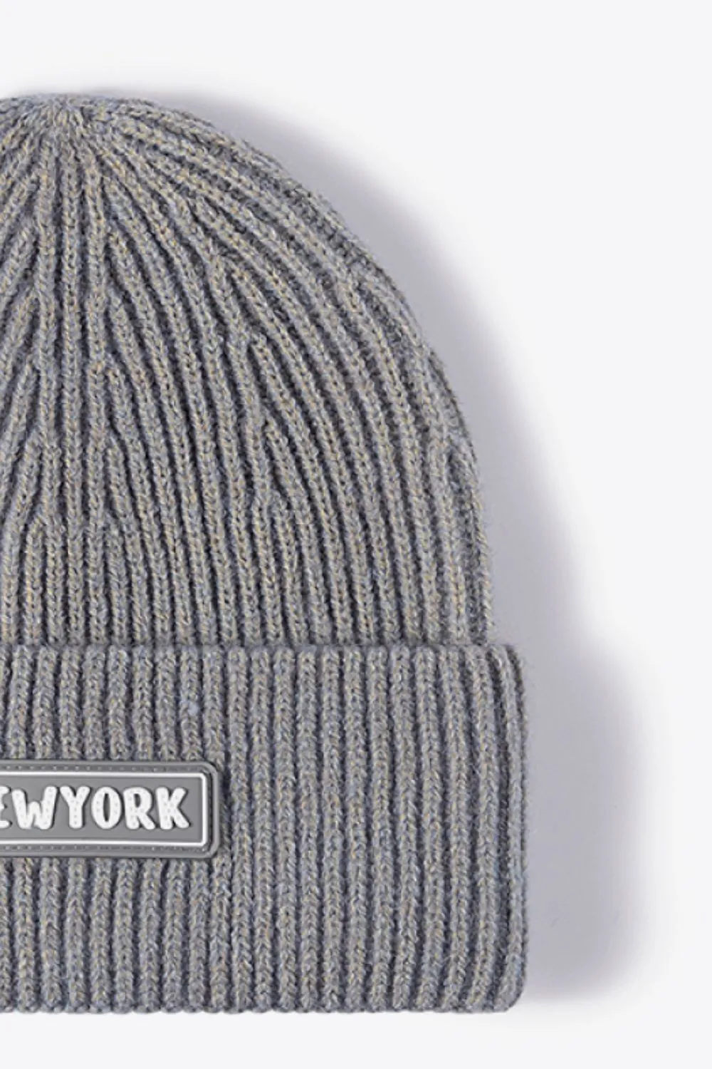 NEWYORK Patch Rib-Knit Cuffed Beanie, image 12