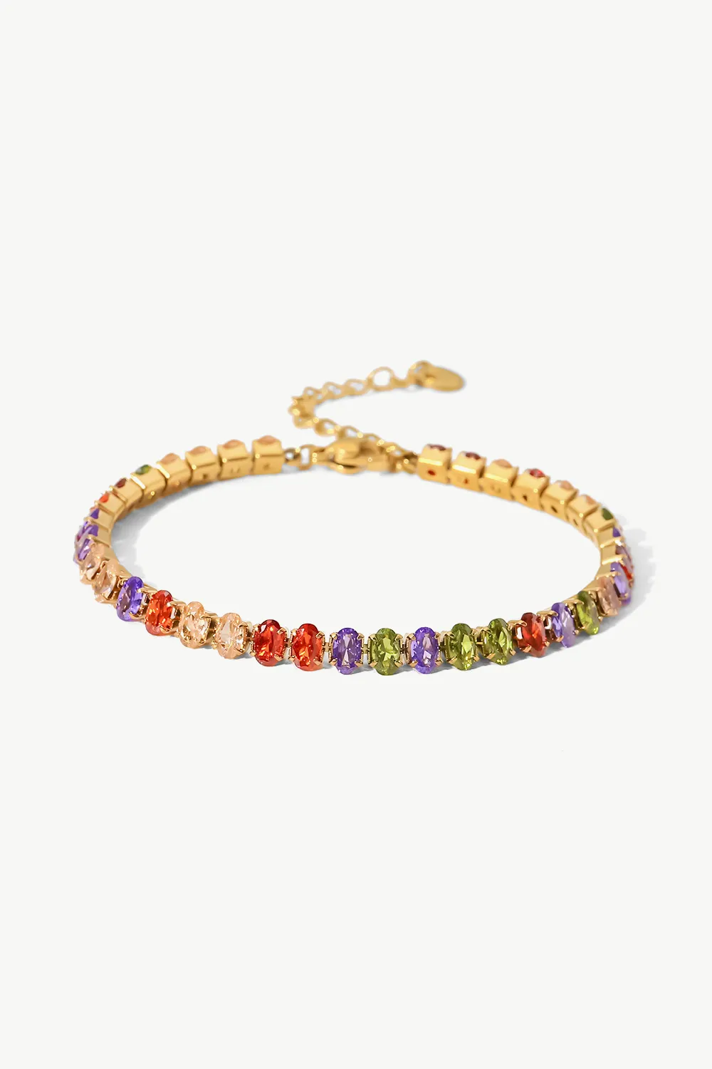 18K Gold Plated Multicolored Zircon Bracelet, image 2