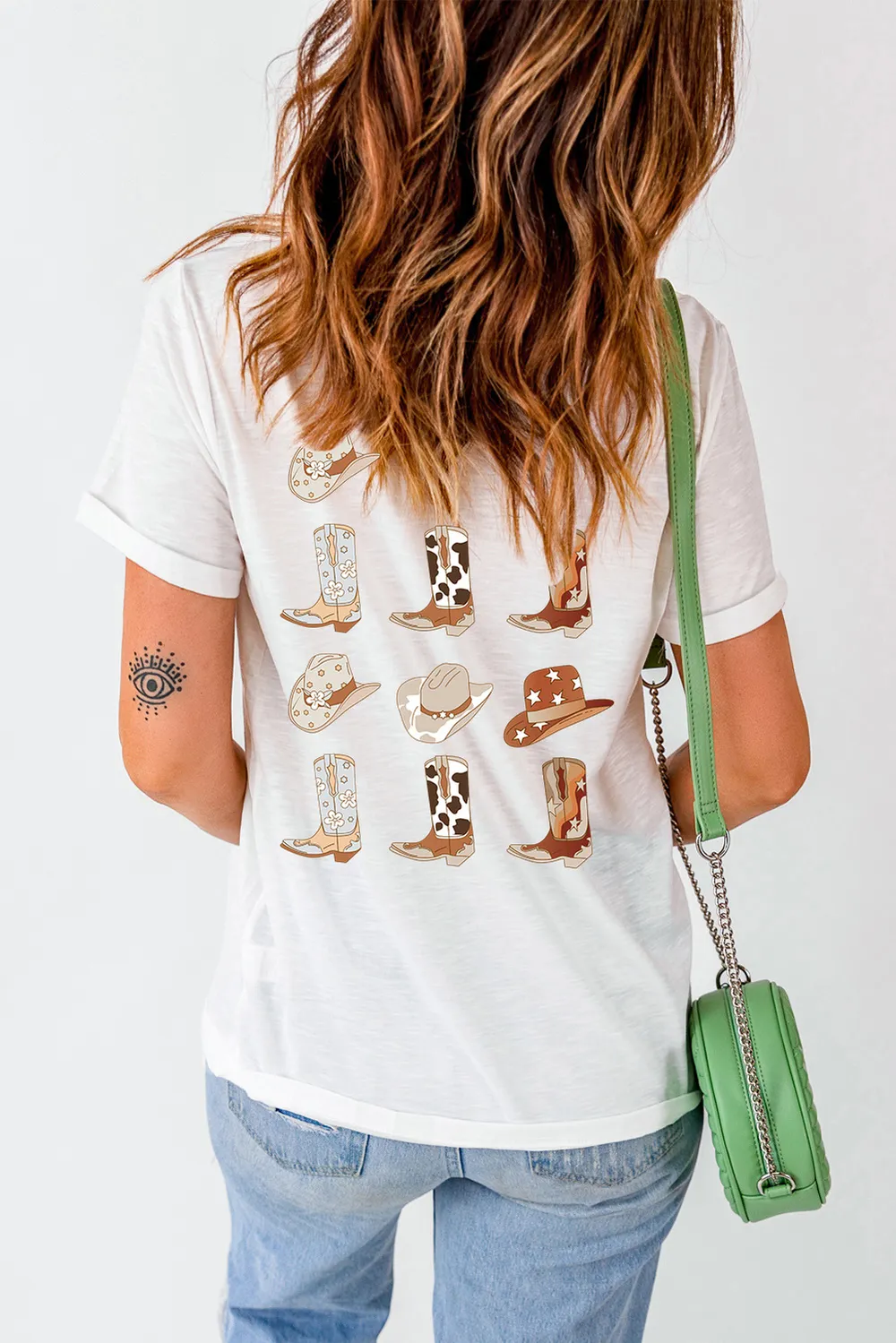 Round Neck Short Sleeve Cowboy Theme T-Shirt, image 2