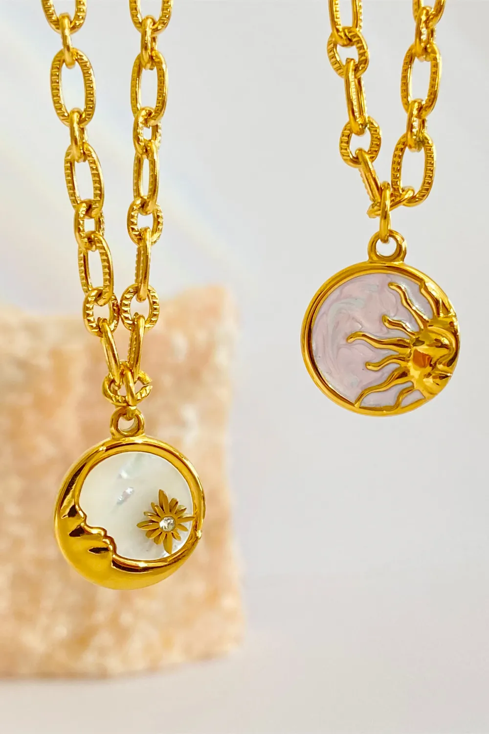 Round Pendant Stainless Steel Necklace, image 2