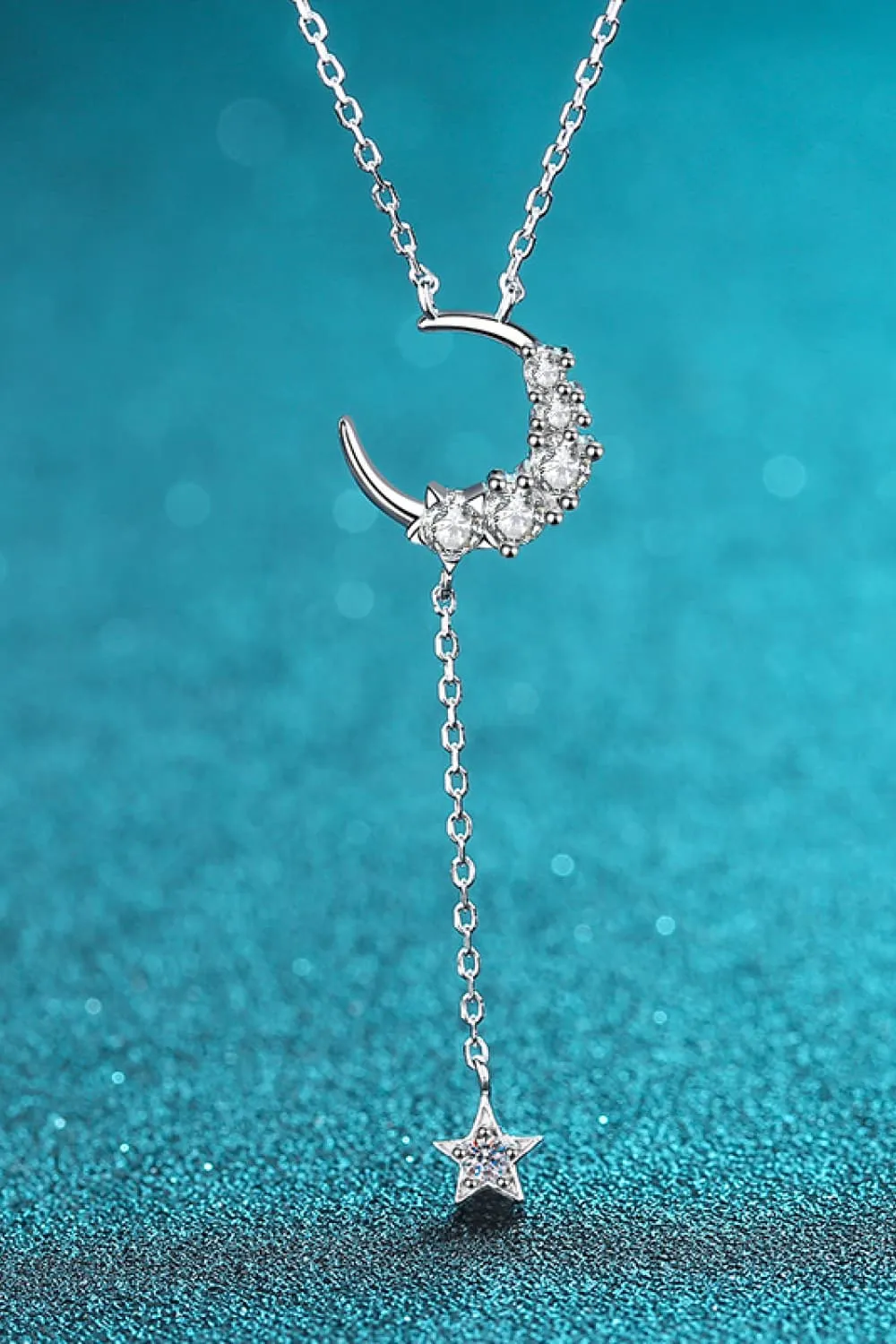 Star & Moon Moissanite Necklace, image 2