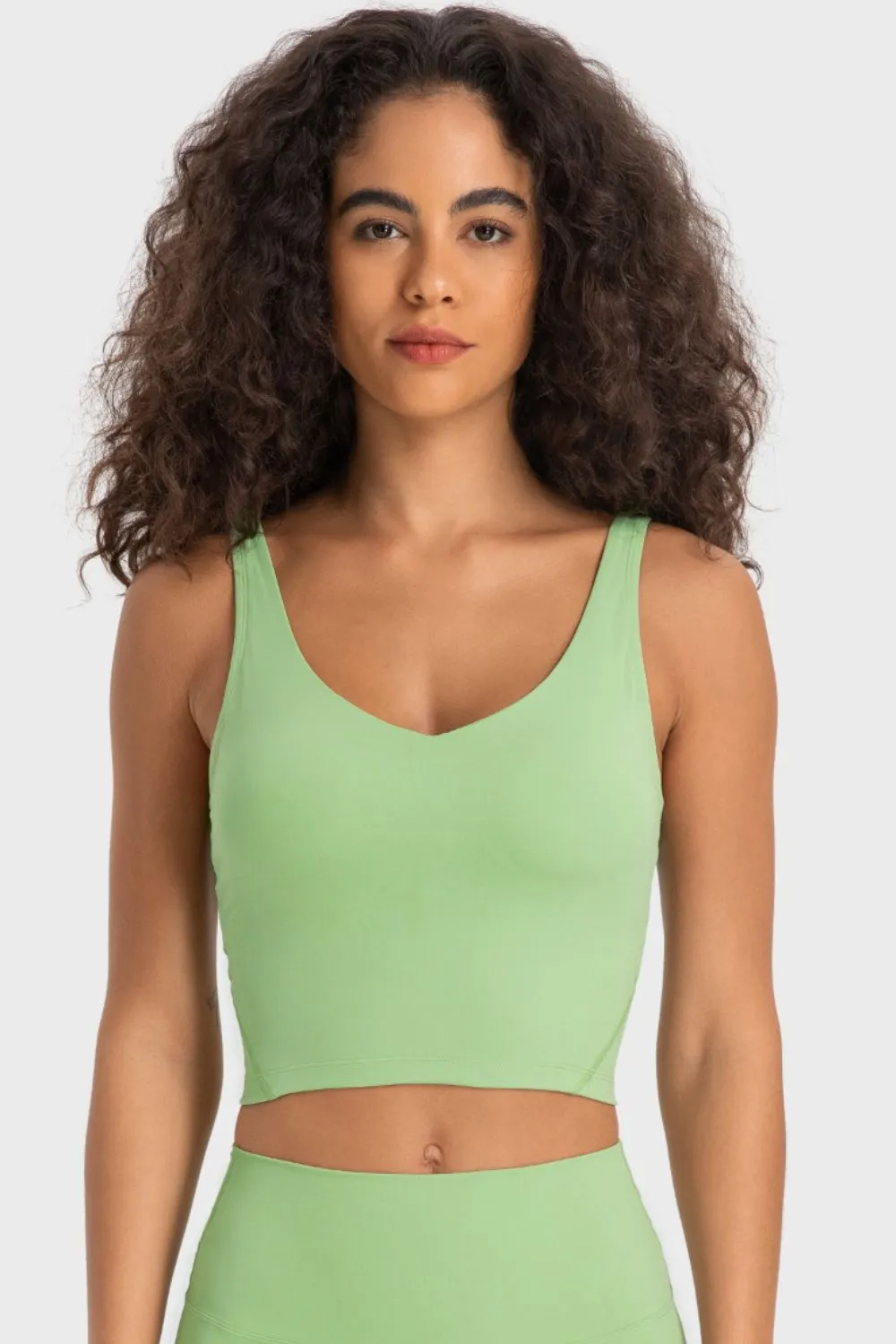 Deep V-Neck Crop Sports Bra, image 6