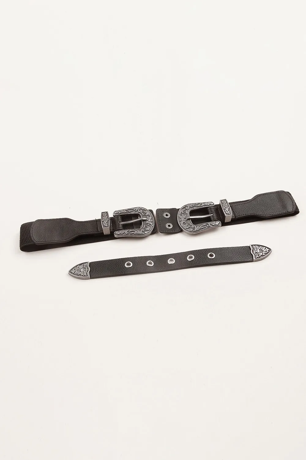 Symmetrical Zinc Alloy Buckle PU Leather Belt, image 3