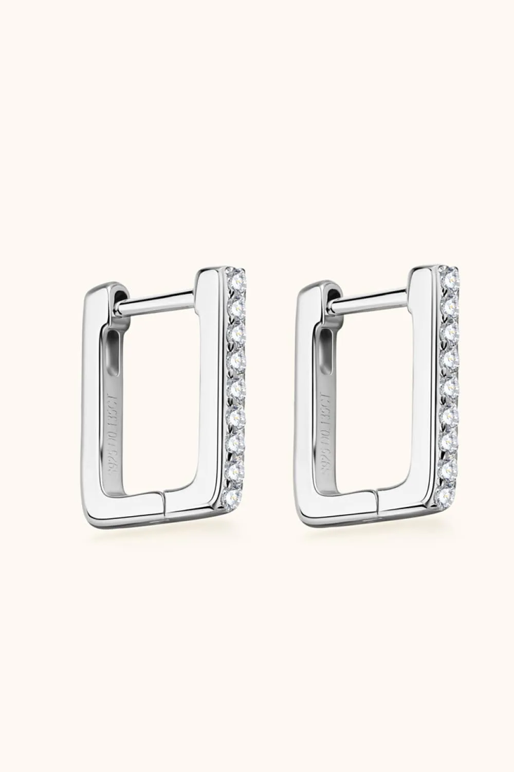 Moissanite Geometric 925 Sterling Silver Earrings, image 2
