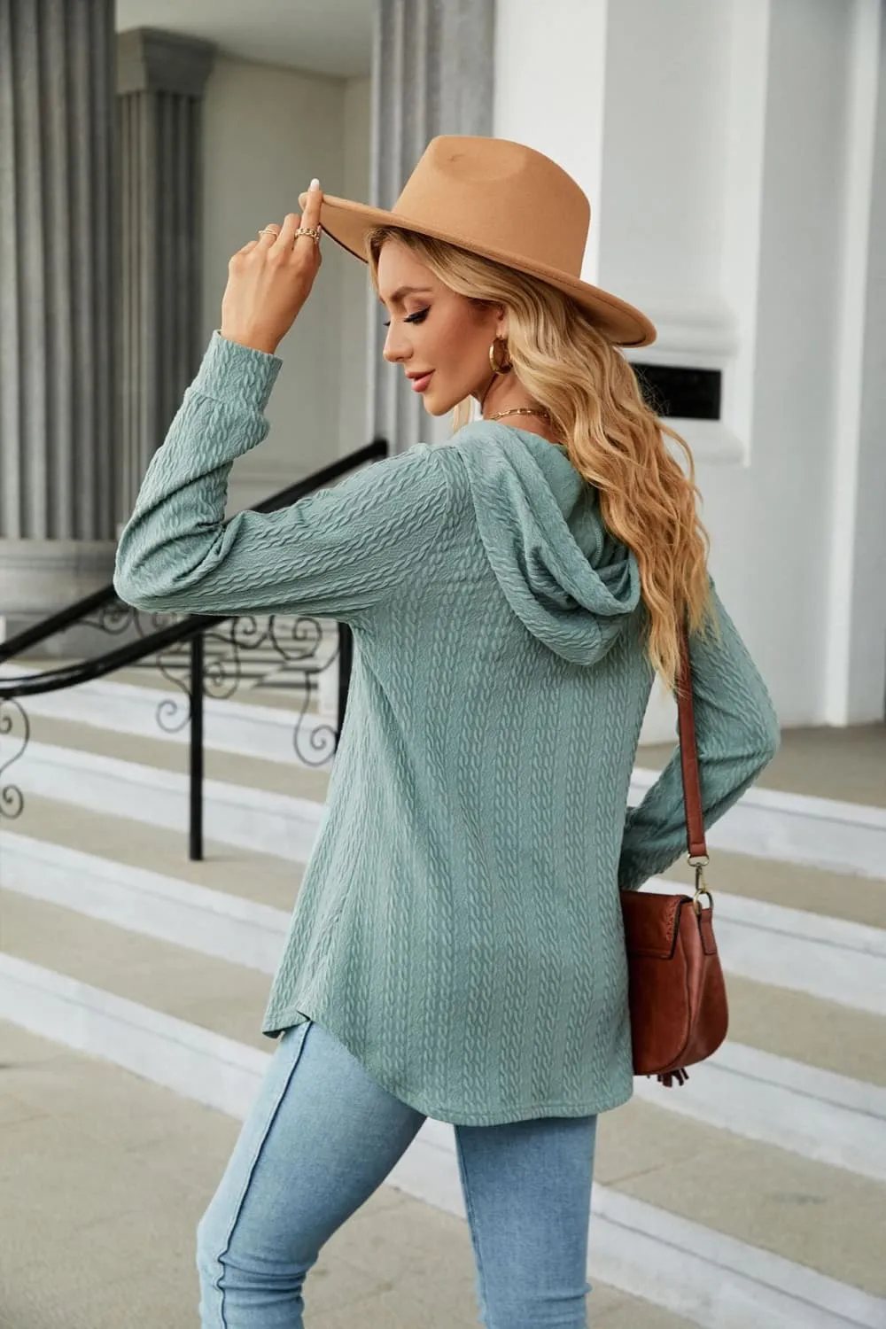 Long Sleeve Hooded Blouse, image 10