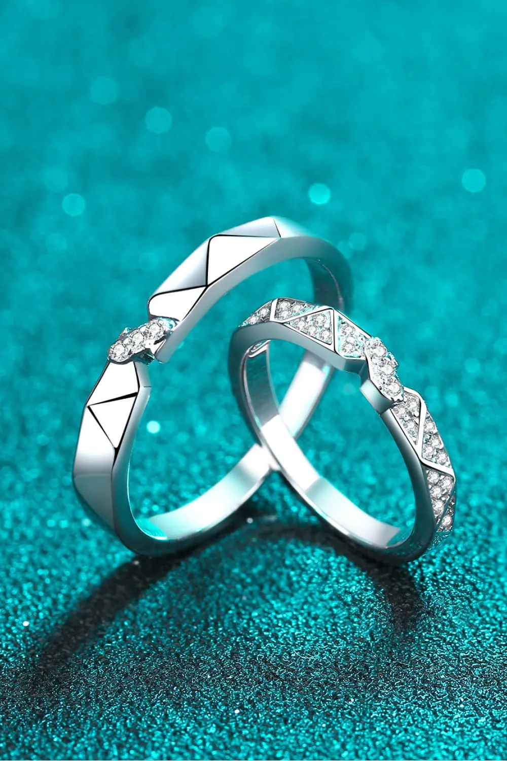 Moissanite Minimalist Rhodium-Plated Ring, image 4