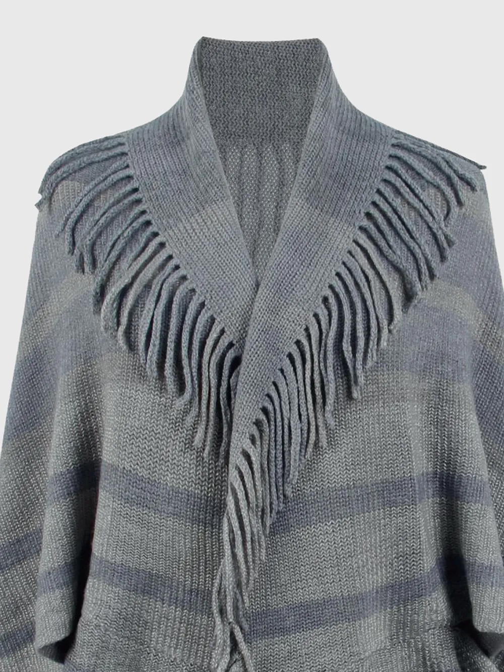Fringe Detail Open Front Poncho, image 9