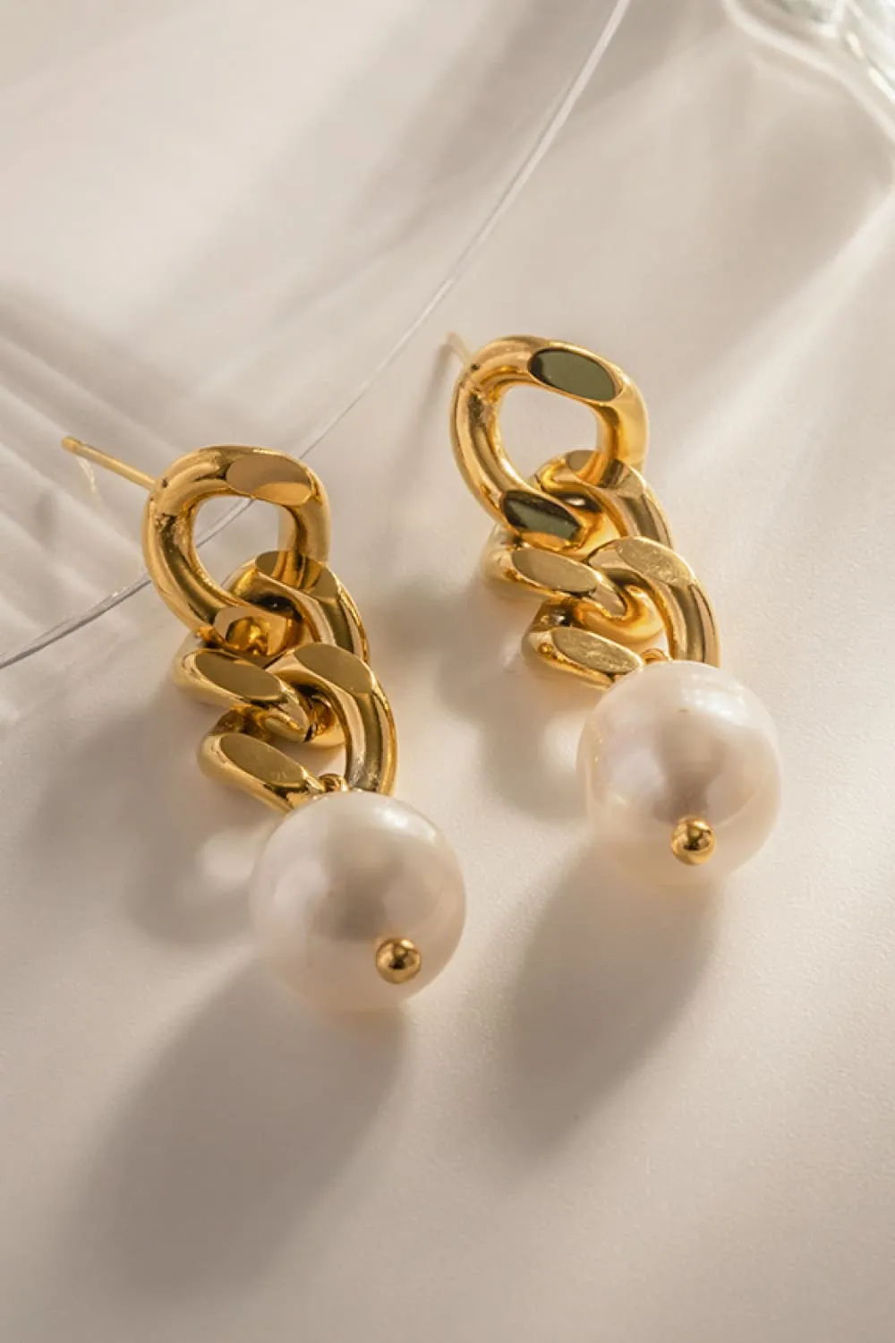 Stainless Steel Pearl Earrings, image 7
