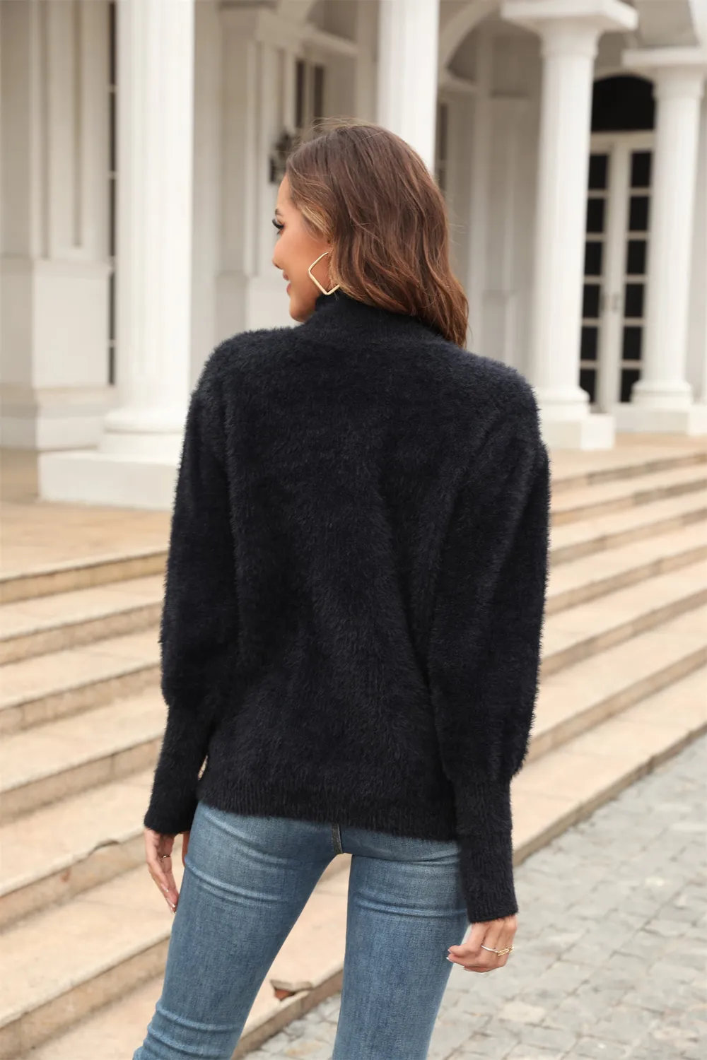 Turtle Neck Long Sleeve Pullover Sweater, image 12