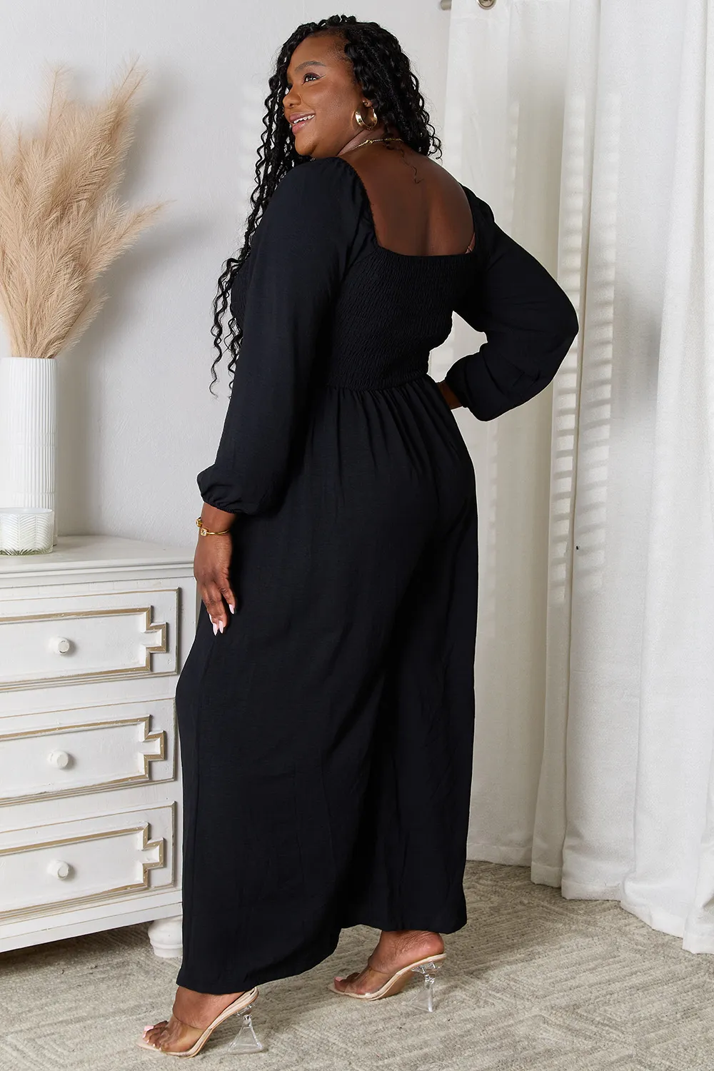 Square Neck Jumpsuit with Pockets, image 2