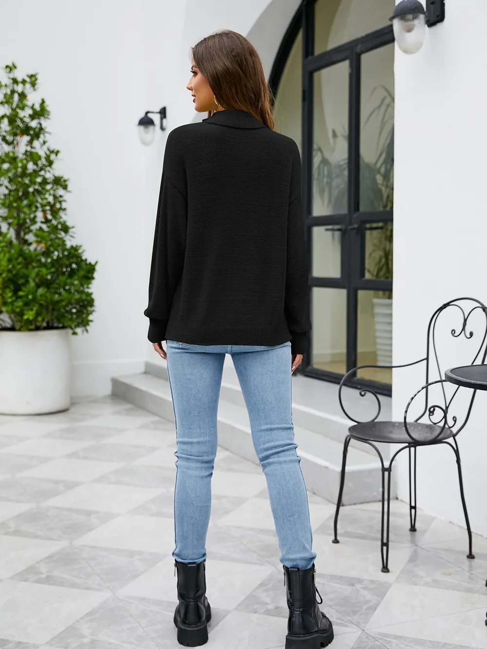 Turtleneck Dropped Shoulder Sweater, image 9