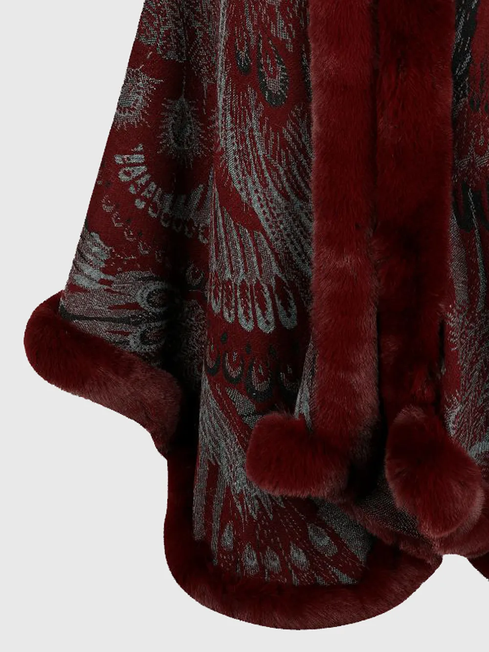 Printed Open Front Poncho, image 11
