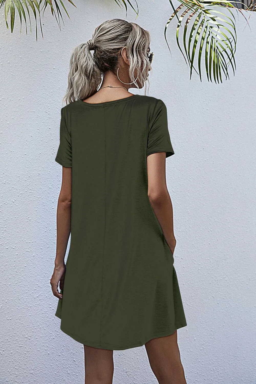 Round Neck Short Sleeve Mini Dress, image 2