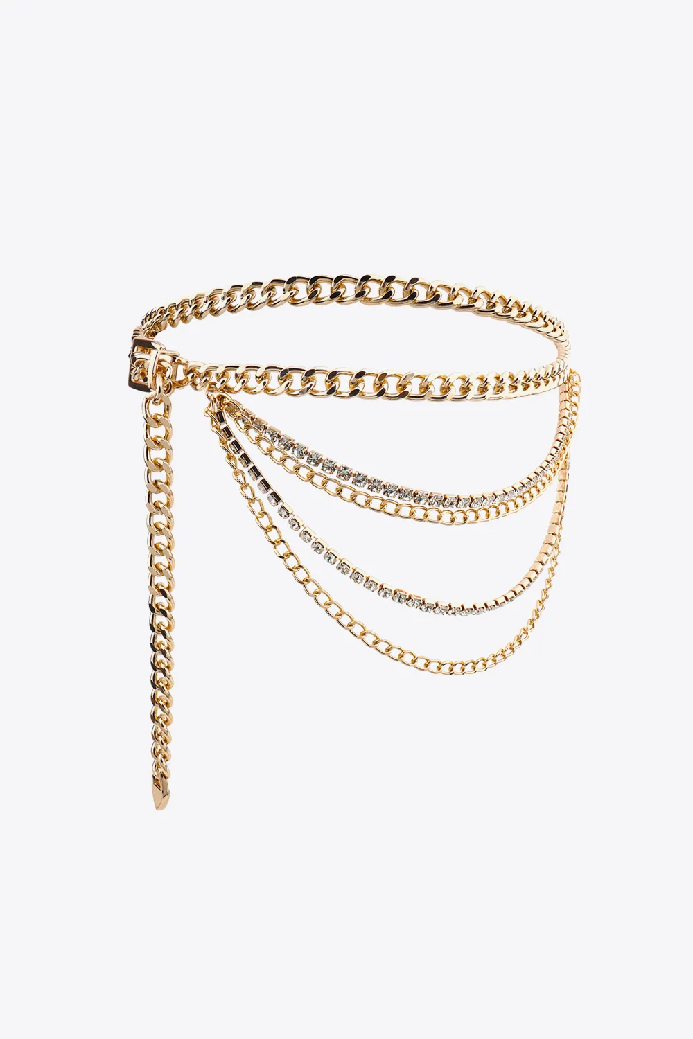 Rhinestone Decor Metal Chain Belt, image 5