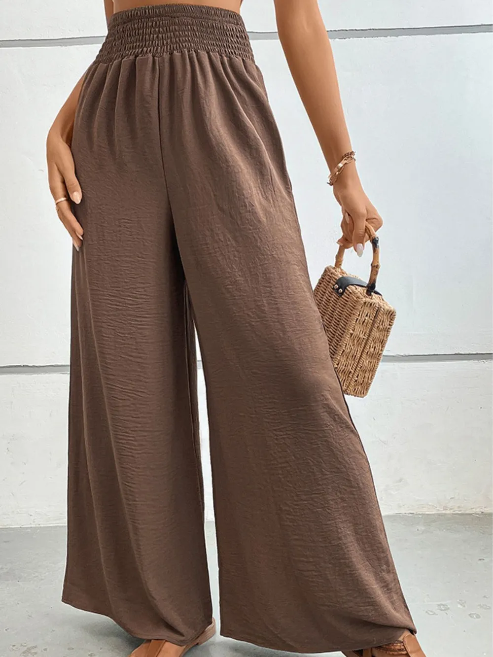 Wide Waistband Relax Fit Long Pants, image 3