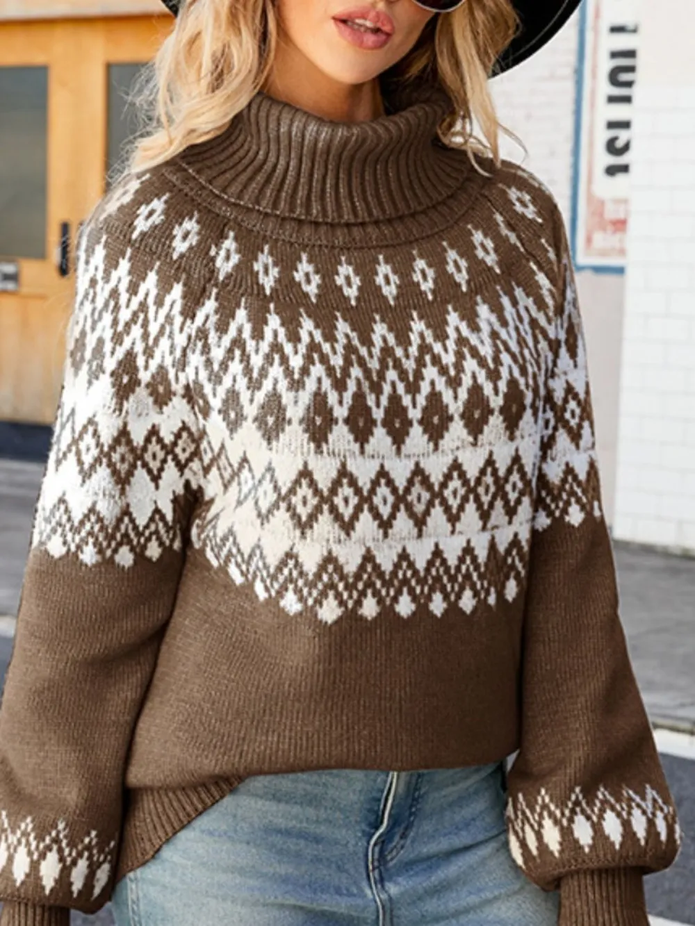 Turtleneck Lantern Sleeve Sweater, image 7