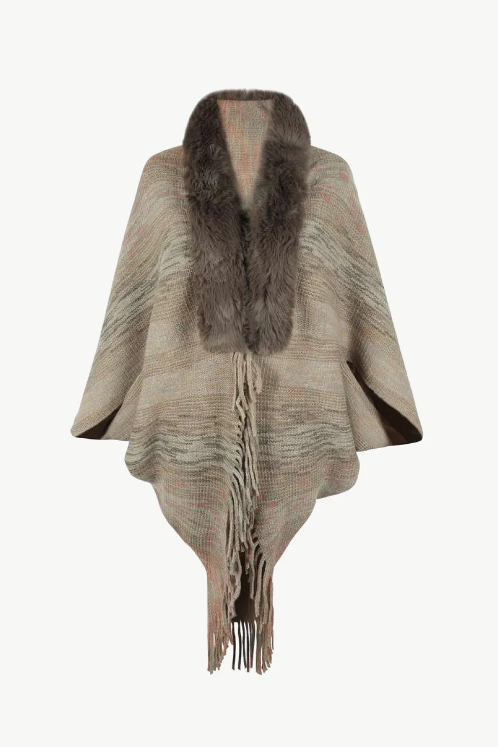 Open Front Fringe Hem Poncho, image 13