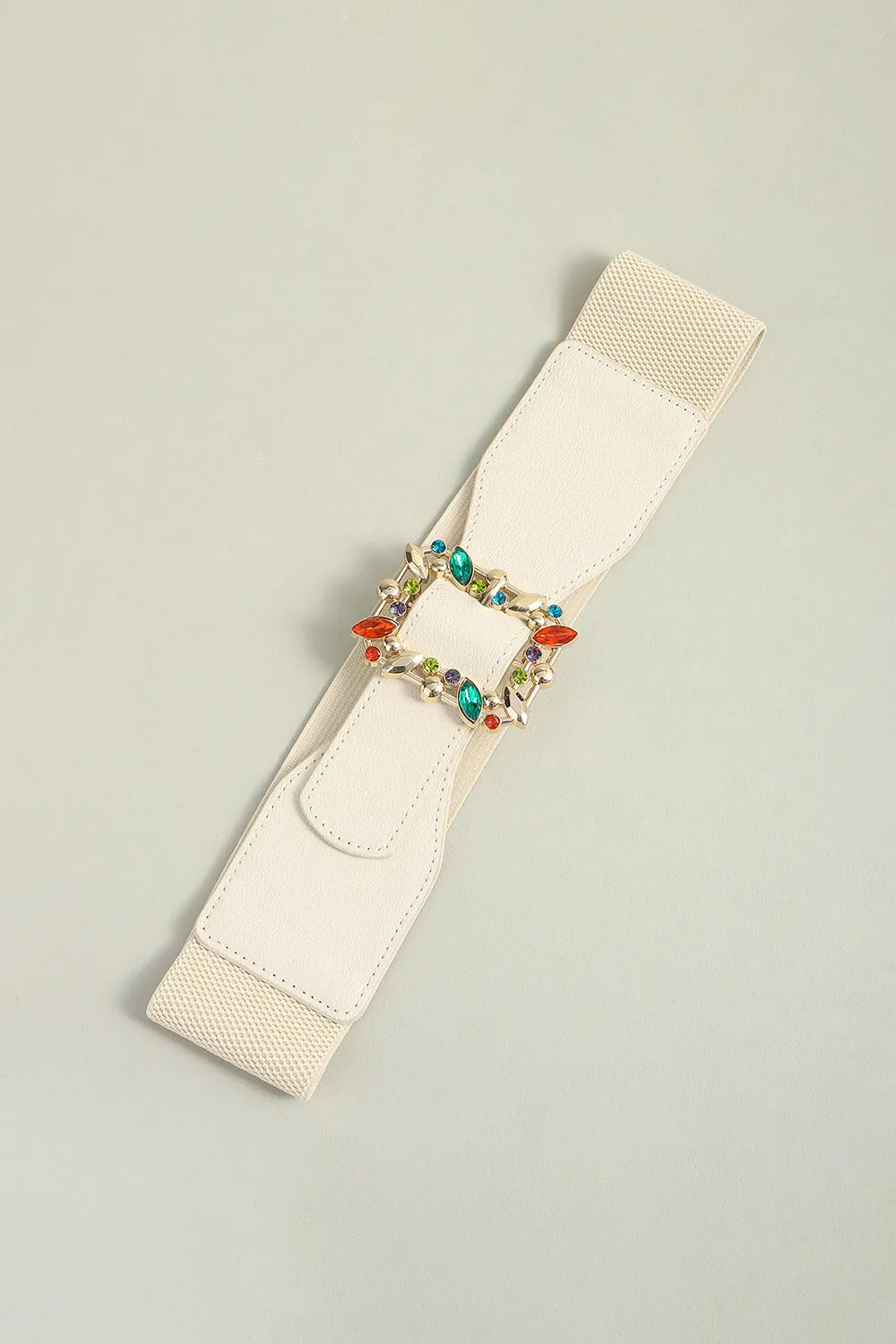 Multicolored Leaf Buckle Elastic Belt, image 4