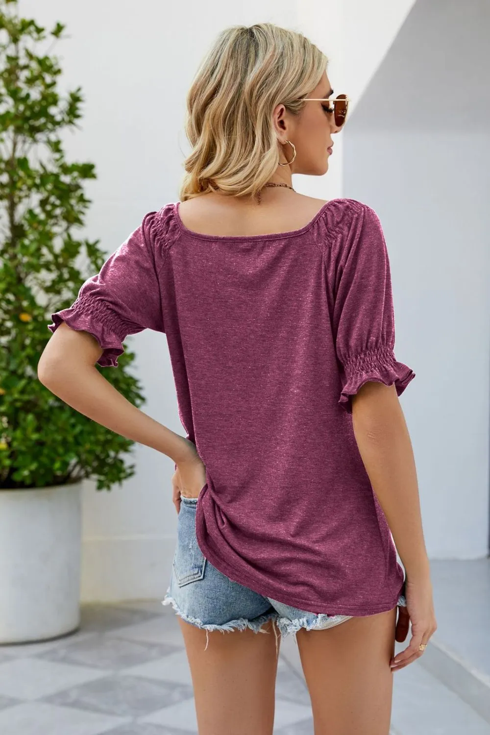 Short Flounce Sleeve Top, image 2