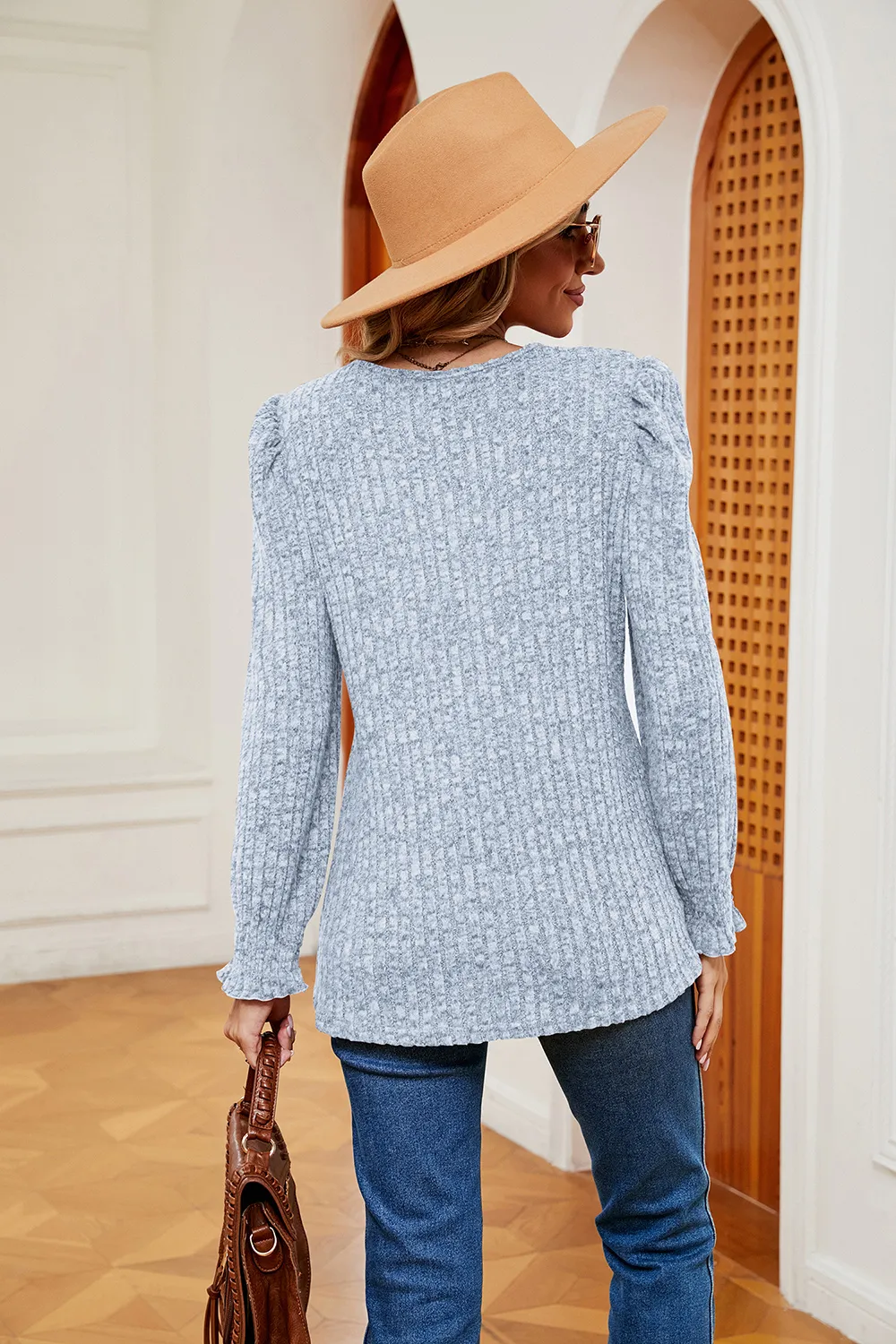 Square Neck Puff Sleeve Top, image 20