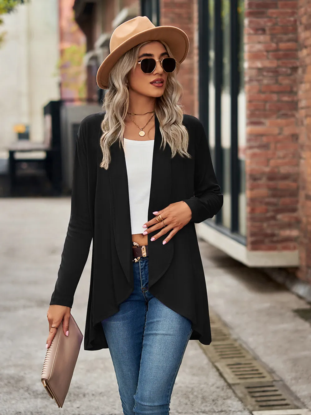 Open Front Long Sleeve Cardigan, image 2