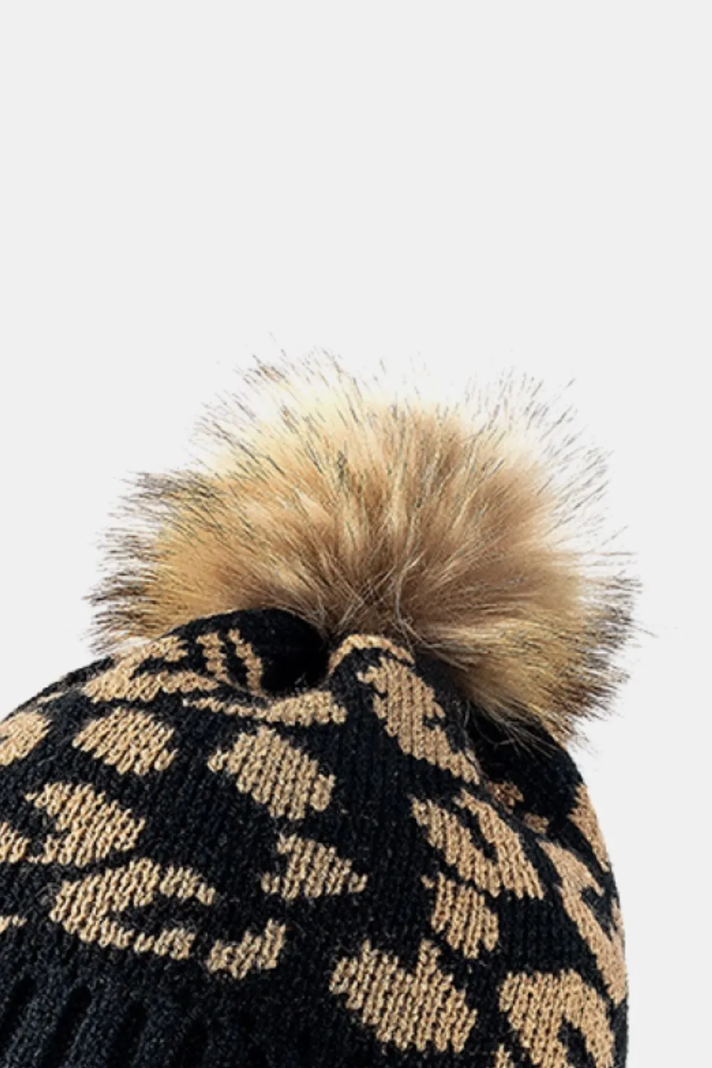 Leopard Pom-Pom Cuffed Beanie, image 11