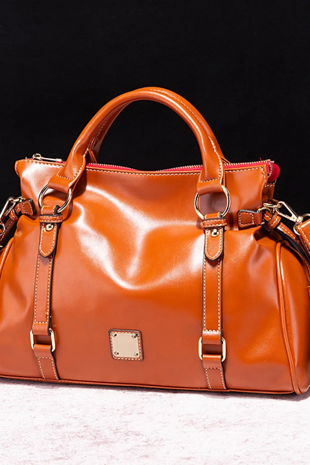 PU Leather Handbag with Tassels, image 2