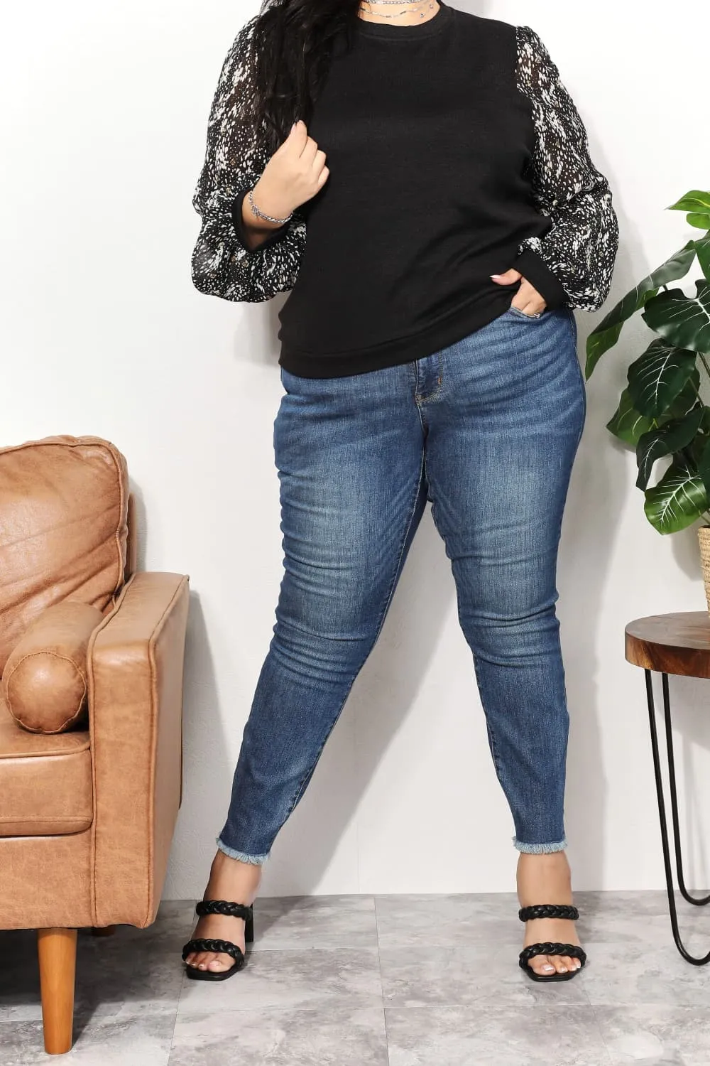 Full Size Foil Printed Sleeve Top, image 4