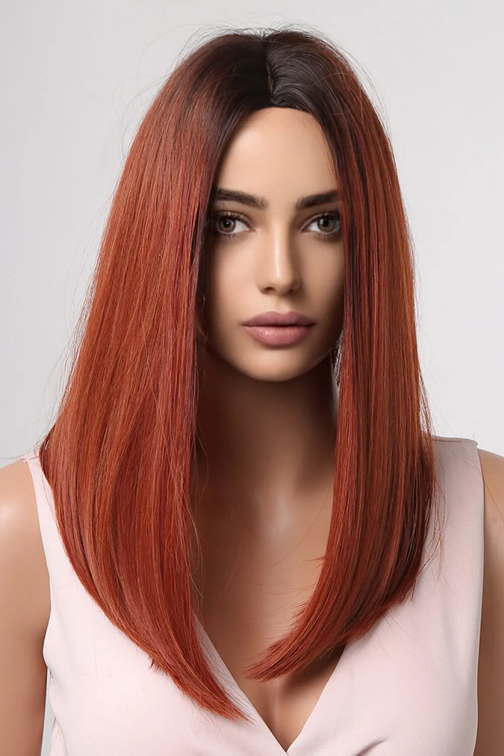 13*2" Full-Machine Wigs Synthetic Mid-Length Straight 27", image 2