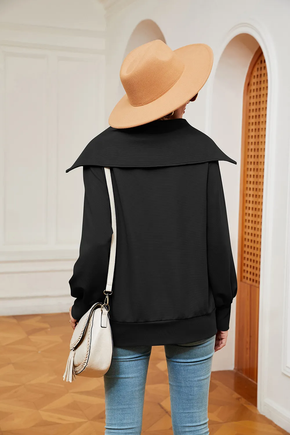 Half-Zip Collared Sweatshirt, image 12