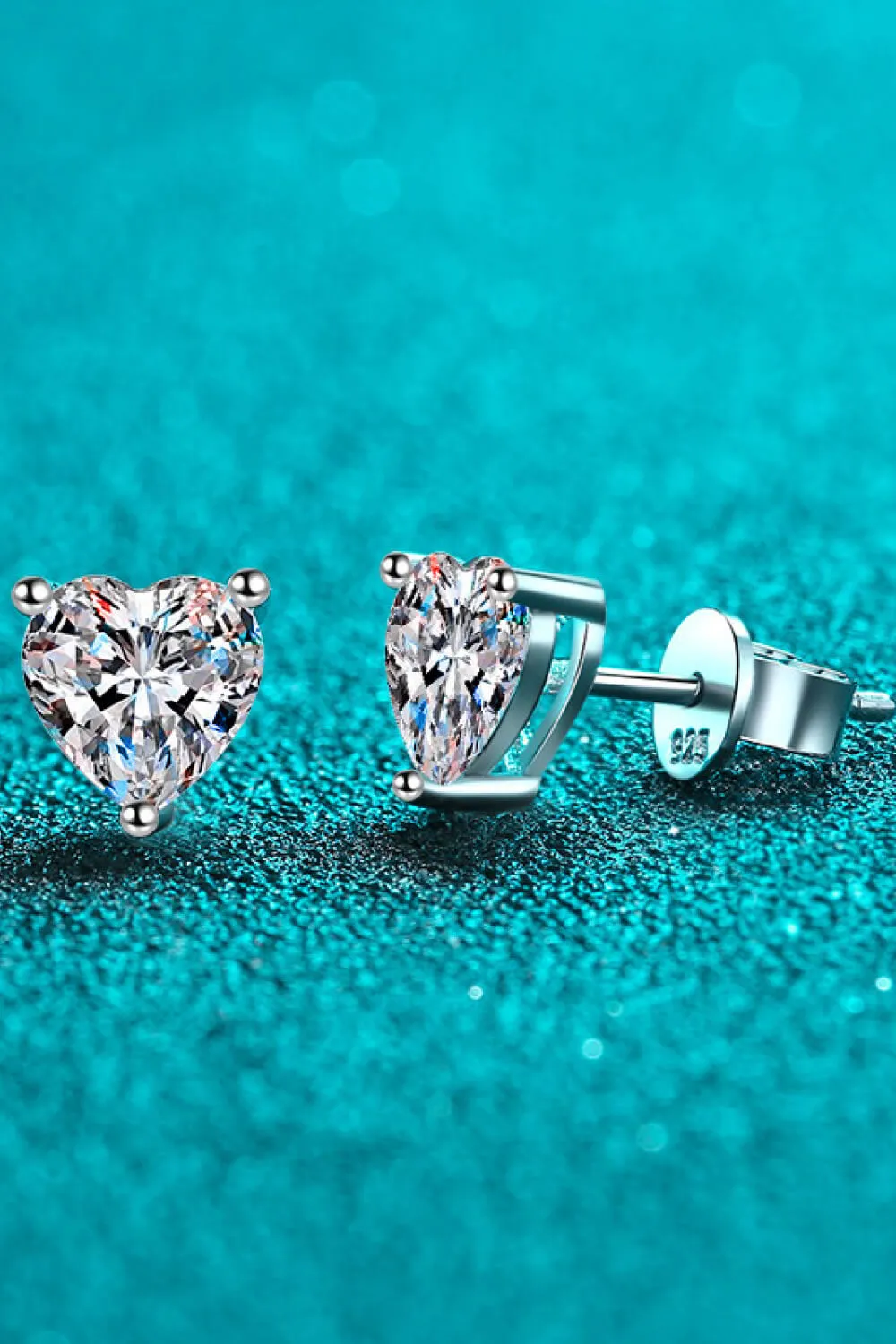 2 Carat Moissanite Heart-Shaped Stud Earrings, image 4