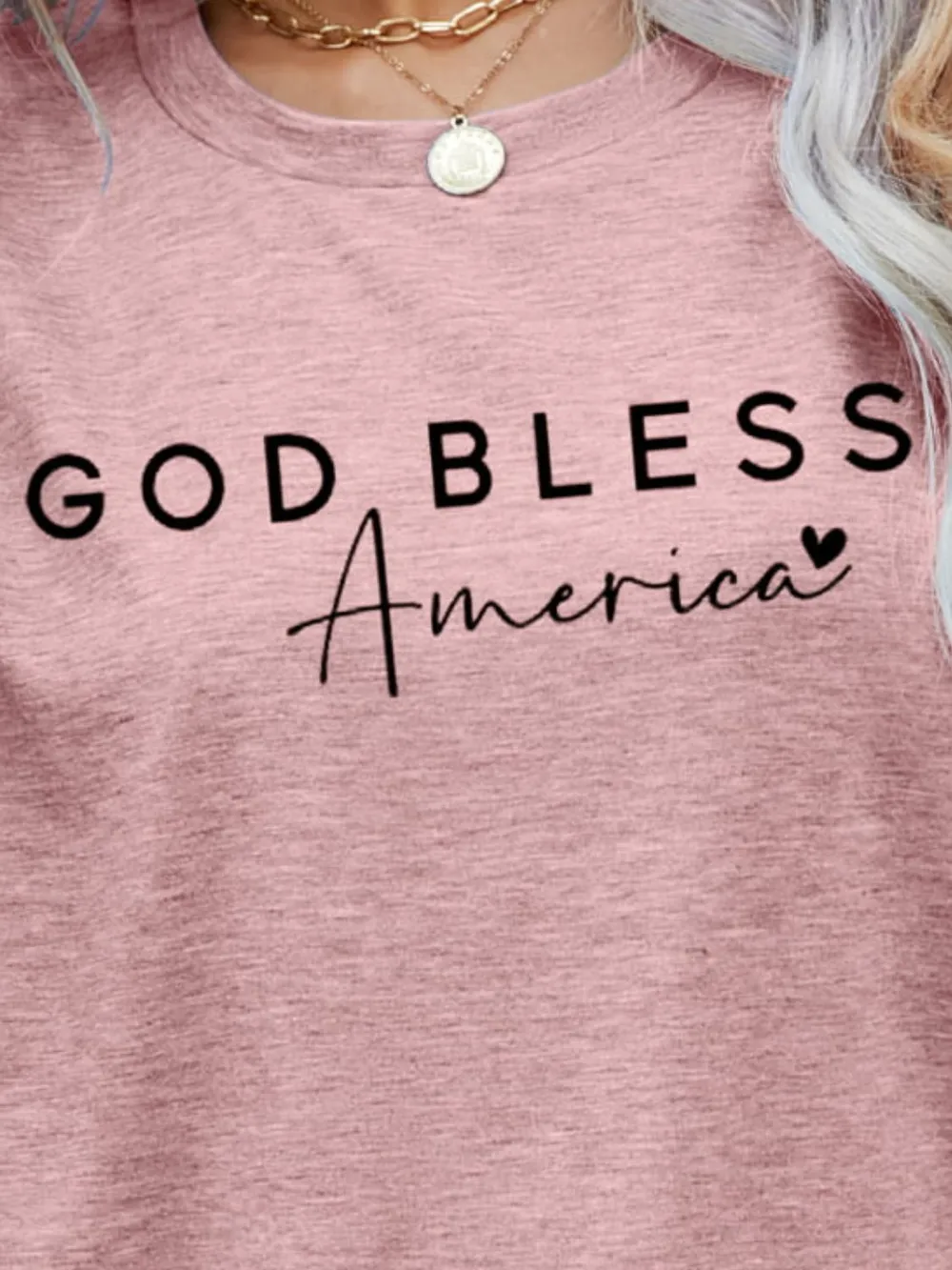 GOD BLESS AMERICA Graphic Short Sleeve Tee, image 3