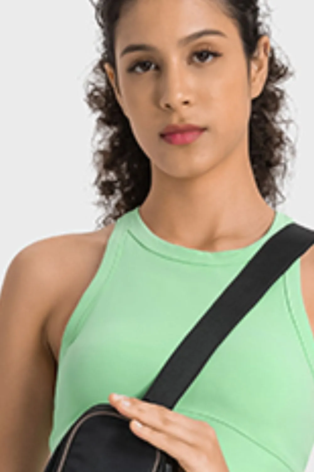 Racerback Cropped Sports Tank, image 3
