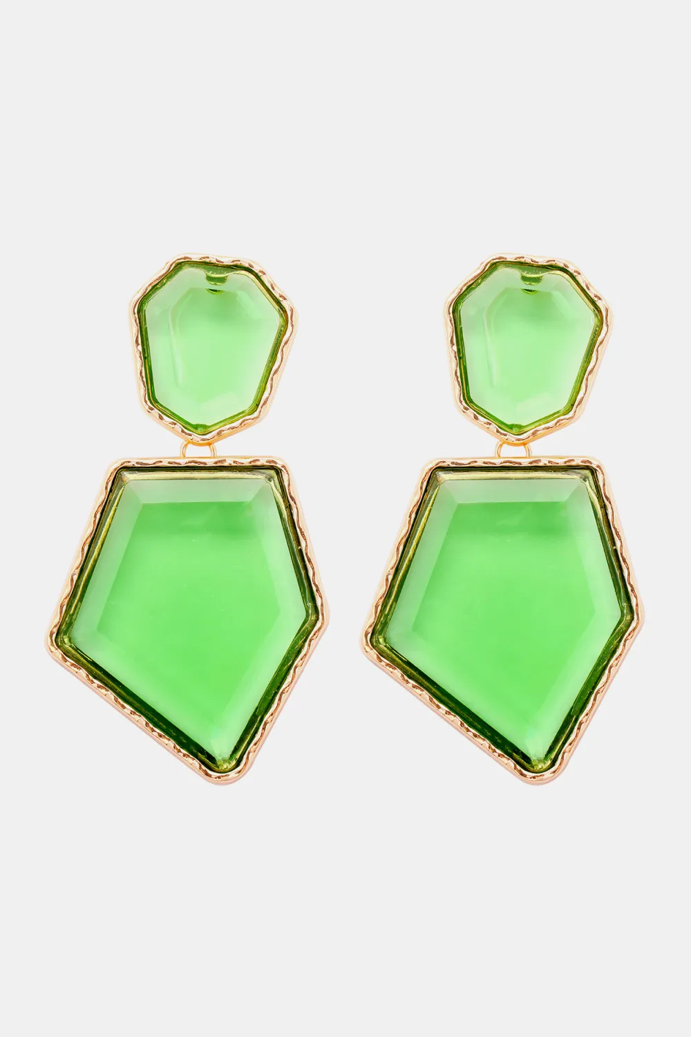 Geometrical Shape Zinc Alloy Frame Resin Dangle Earrings, image 24