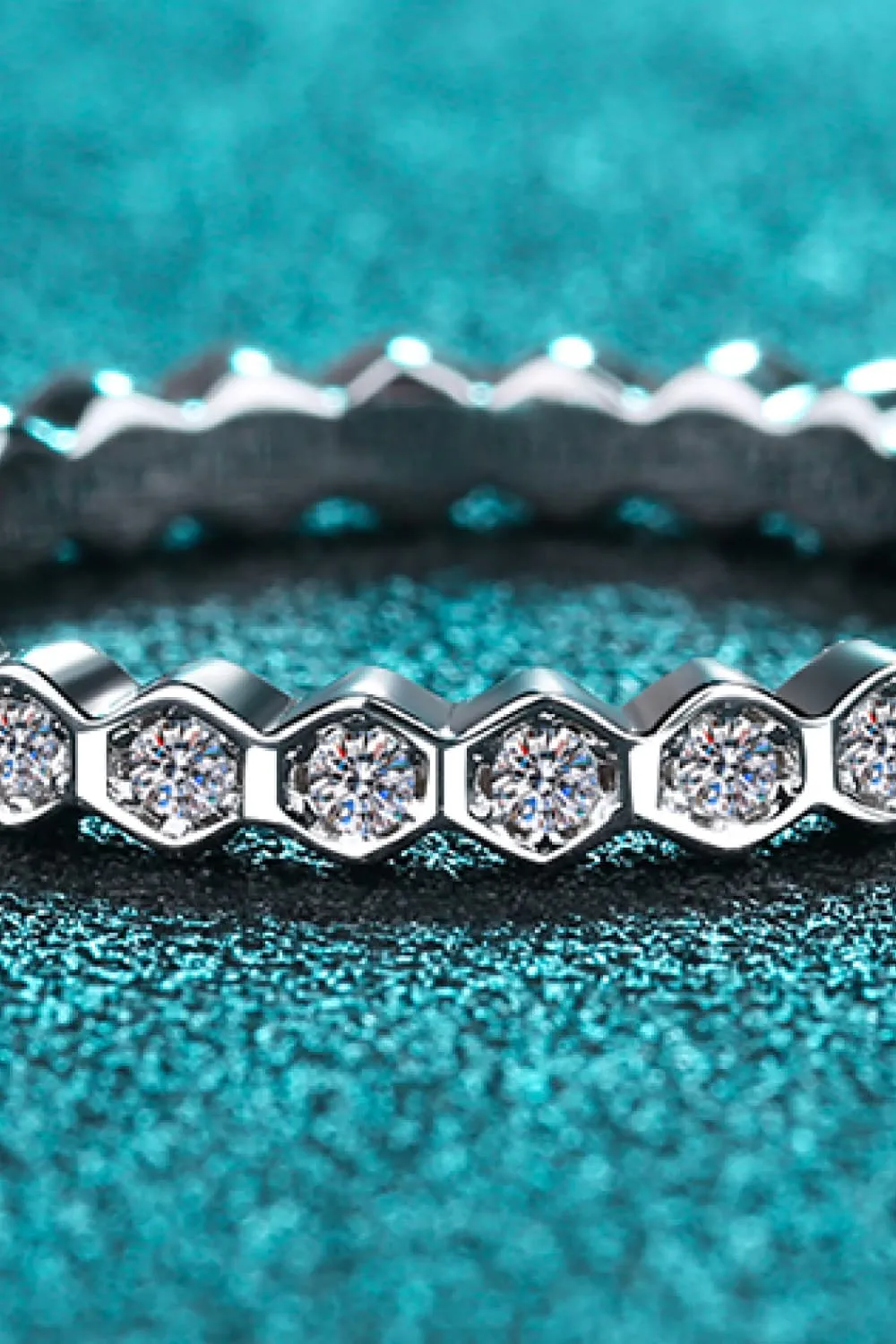 Moissanite 925 Sterling Silver Eternity Ring, image 2