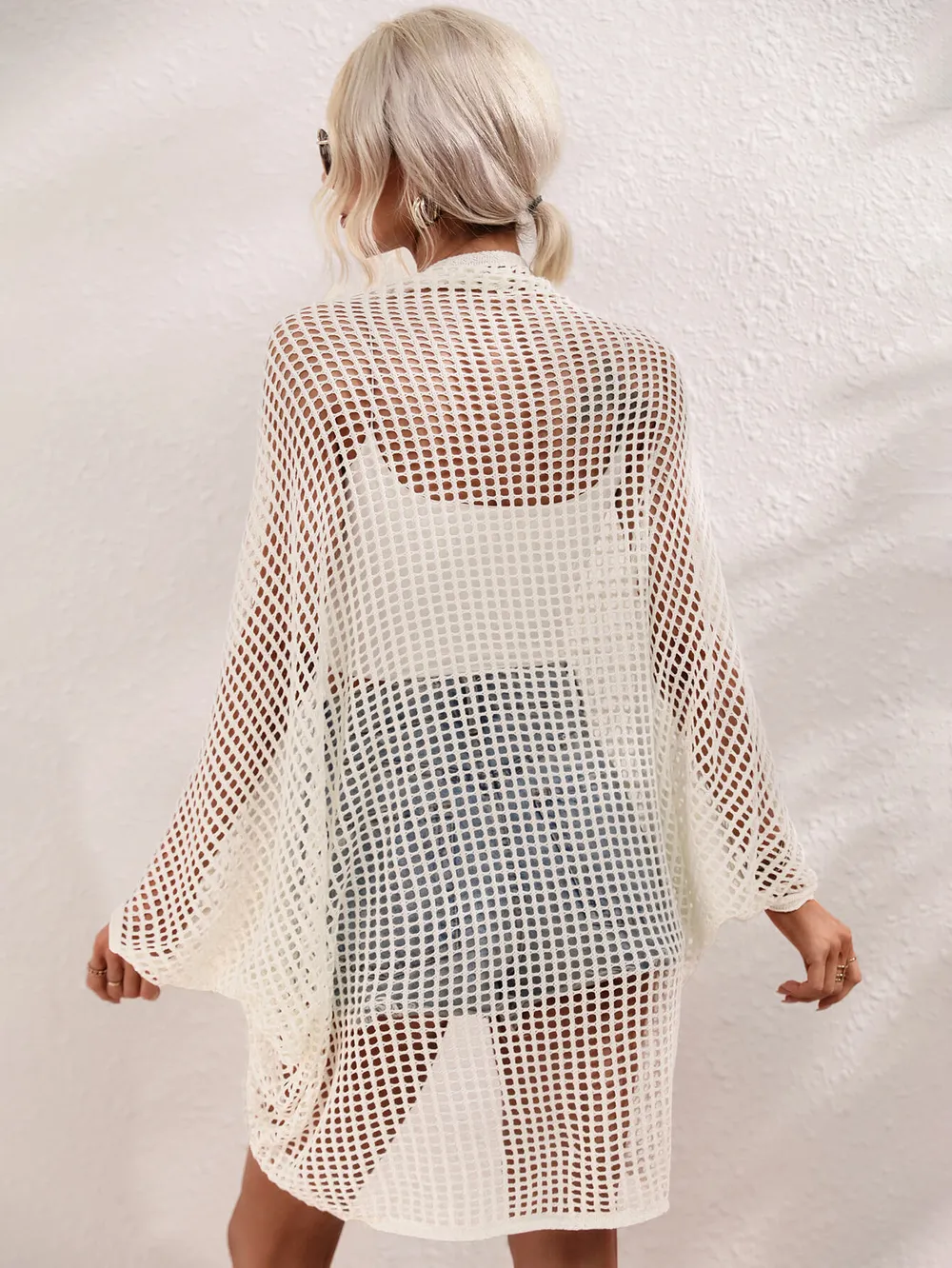 Openwork Open Front Longline Cover Up, image 11