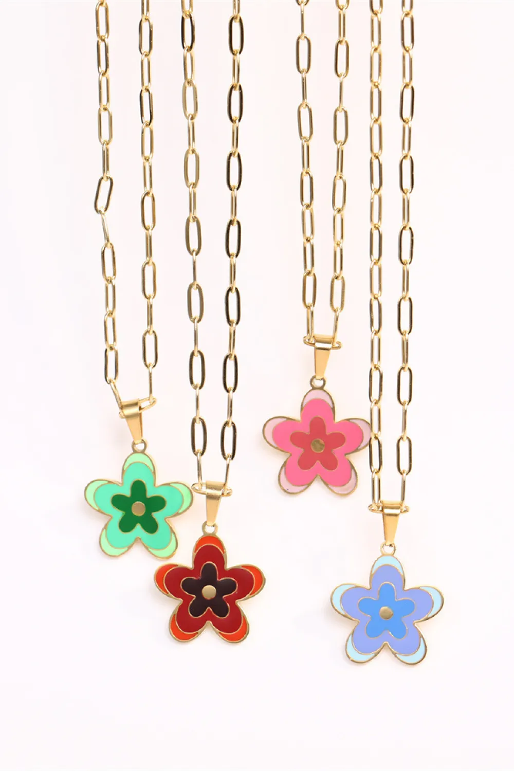 Flower Pendant Stainless Steel Necklace, image 2