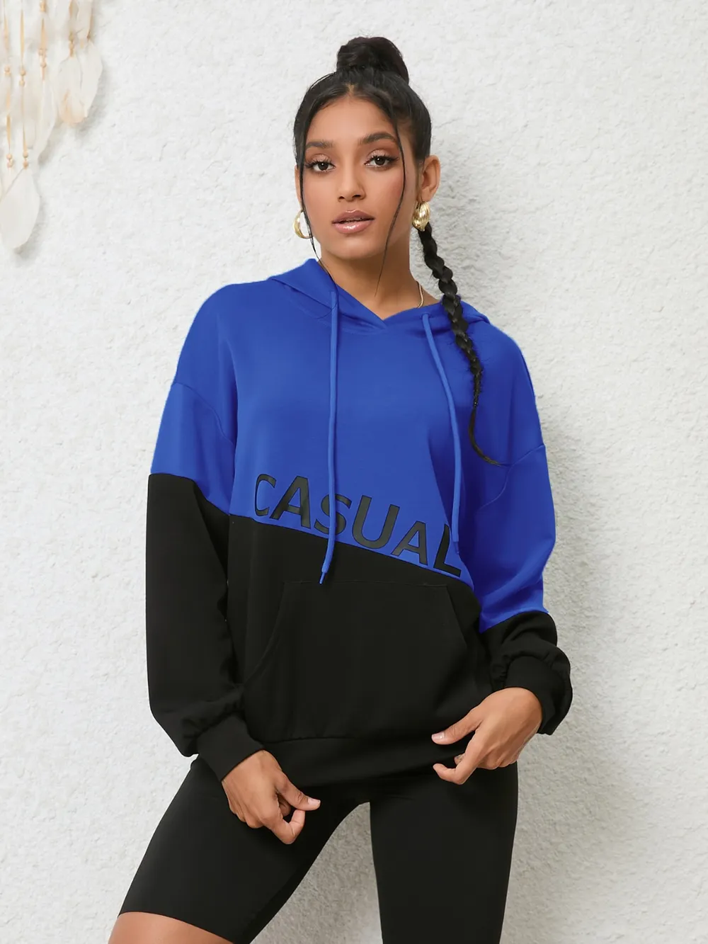 CASUAL Graphic Two-Tone Hoodie, image 3