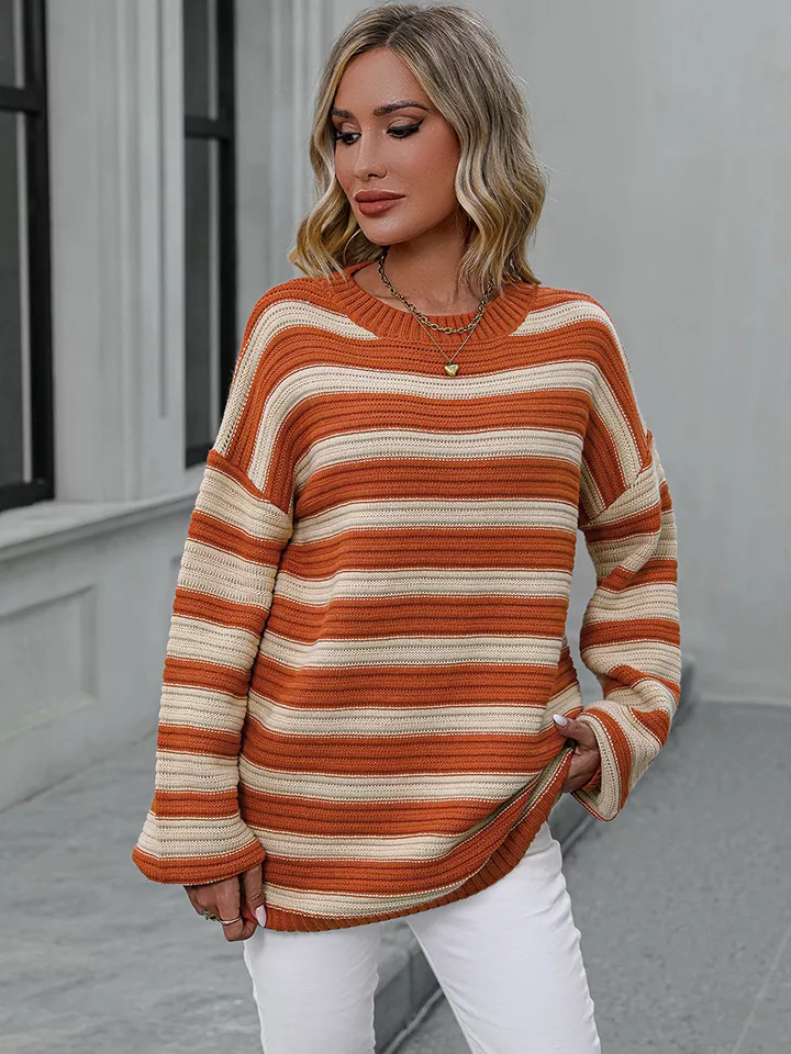 Striped Dropped Shoulder Sweater, image 3